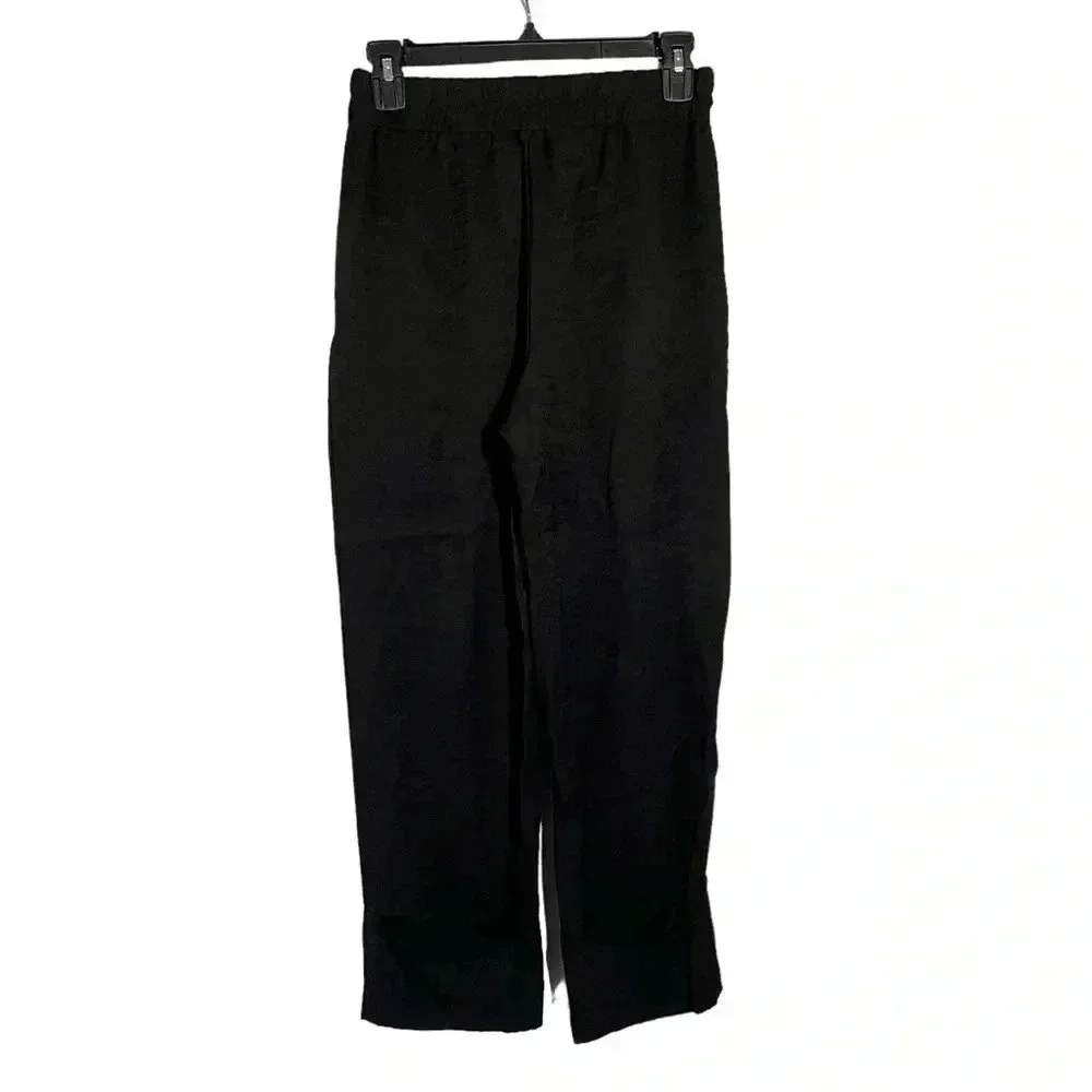 Zara Cuffed Black‎ Cropped Tailored Pants Viscose Blend High Rise Women Size S